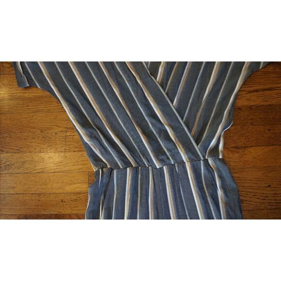 Maje Gray Pandora Striped Jacquard Short Sleeve Jumpsuit - Size 2 - Picture 5 of 16